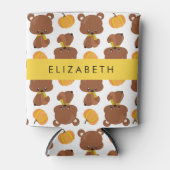 Muster von Bären, Niedlichen Bären, Kürbis, Ihr Na Dosenkühler (Vorderseite)