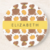 Muster von Bären, Niedlichen Bären, Kürbis, Ihr Na Getränkeuntersetzer (Vorne)