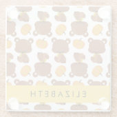 Muster von Bären, Niedlichen Bären, Kürbis, Ihr Na Glasuntersetzer (Rückseite)