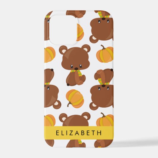 Muster von Bären, Niedlichen Bären, Kürbis, Ihr Na iPhone Hülle (Rückseite)