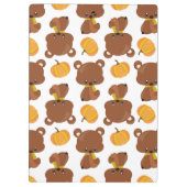 Muster von Bären, Niedlichen Bären, Kürbis, Ihr Na Klemmbrett (Rückseite)