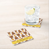 Muster von Bären, Niedlichen Bären, Kürbis, Ihr Na Rechteckiger Pappuntersetzer (Vor Ort)