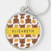 Muster von Bären, Niedlichen Bären, Kürbis, Ihr Na Schlüsselanhänger (Vorne)