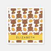 Muster von Bären, Niedlichen Bären, Kürbis, Ihr Na Serviette (Vorderseite)