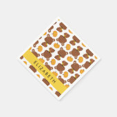 Muster von Bären, Niedlichen Bären, Kürbis, Ihr Na Serviette (Ecke)