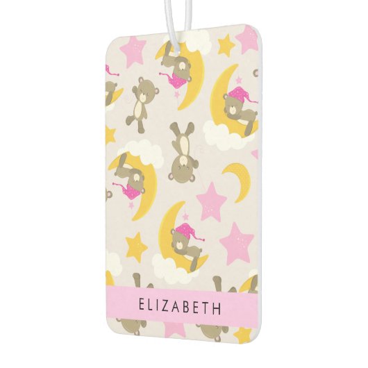 Muster von Bären, Teddybären, Sternen, Ihr Name Autolufterfrischer (Links)