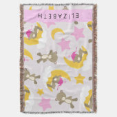 Muster von Bären, Teddybären, Sternen, Ihr Name Decke (Vorderseite Vertikal)