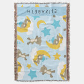 Muster von Bären, Teddybären, Sternen, Ihr Name Decke (Vorderseite Vertikal)