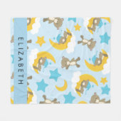 Muster von Bären, Teddybären, Sternen, Ihr Name Fleecedecke (Vorderseite (Horizontal))