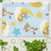 Muster von Bären, Teddybären, Sternen, Ihr Name Geschirrtuch (Gefaltet)