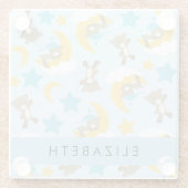 Muster von Bären, Teddybären, Sternen, Ihr Name Glasuntersetzer (Rückseite)