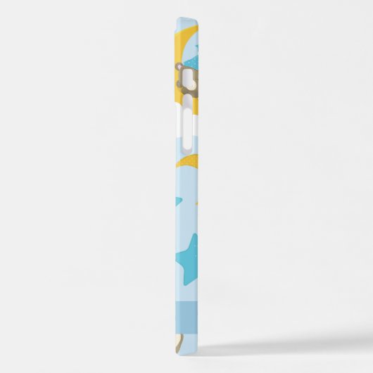 Muster von Bären, Teddybären, Sternen, Ihr Name iPhone Hülle (Linke Seite)