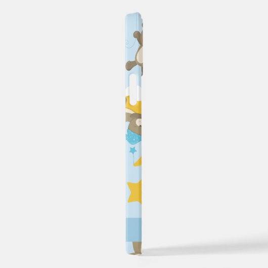 Muster von Bären, Teddybären, Sternen, Ihr Name iPhone Hülle (Rechte Seite)