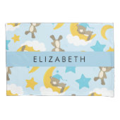 Muster von Bären, Teddybären, Sternen, Ihr Name Kissenbezug (Vorderseite)