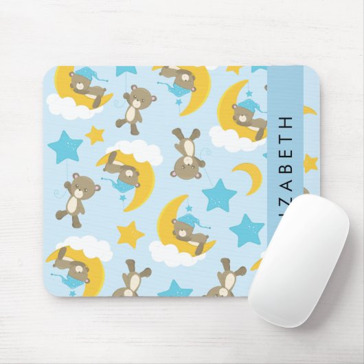 Muster von Bären, Teddybären, Sternen, Ihr Name Mousepad (Mit Mouse)
