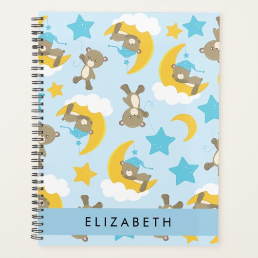 Muster von Bären, Teddybären, Sternen, Ihr Name Planer (Vorderseite)