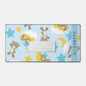 Muster von Bären, Teddybären, Sternen, Ihr Name Schreibtischunterlage (Tastatur & Maus)