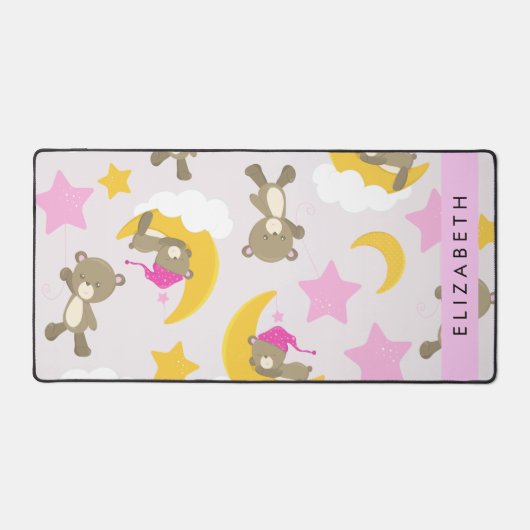 Muster von Bären, Teddybären, Sternen, Ihr Name Schreibtischunterlage (Vorderseite)