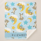 Muster von Bären, Teddybären, Sternen, Ihr Name Sherpadecke (Vorderseite)