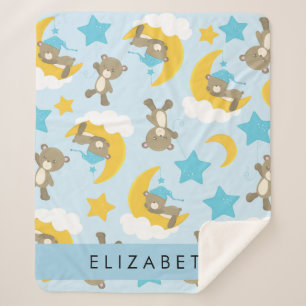 Muster von Bären, Teddybären, Sternen, Ihr Name Sherpadecke