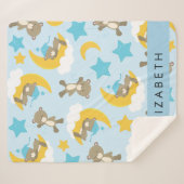 Muster von Bären, Teddybären, Sternen, Ihr Name Sherpadecke (Vorderseite (Horizontal))
