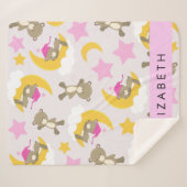Muster von Bären, Teddybären, Sternen, Ihr Name Sherpadecke (Vorderseite (Horizontal))