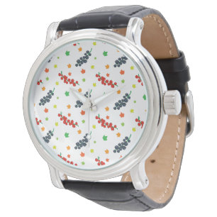 Muster von Beeren, Rotzbeeren, Blaubeere, Obst Armbanduhr