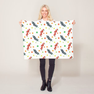 Muster von Beeren, Rotzbeeren, Blaubeere, Obst Fleecedecke
