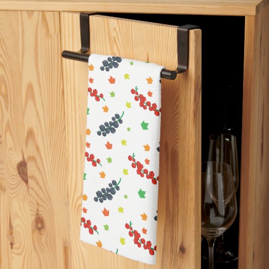 Muster von Beeren, Rotzbeeren, Blaubeere, Obst Geschirrtuch (Drittel gefaltet)