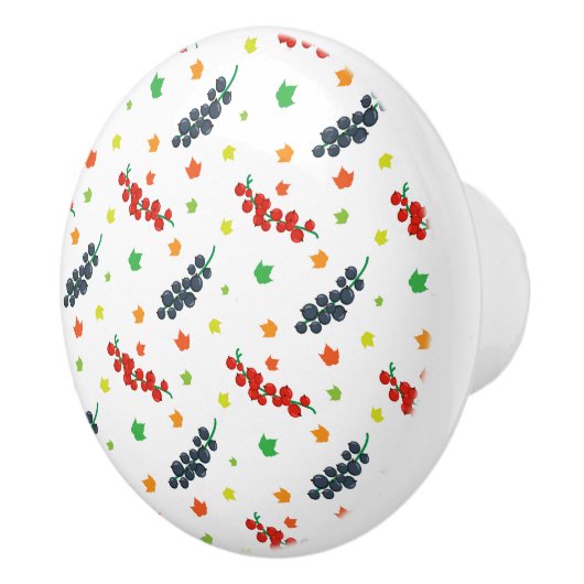 Muster von Beeren, Rotzbeeren, Blaubeere, Obst Keramikknauf (Rechts)