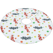 Muster von Beeren, Rotzbeeren, Blaubeere, Obst Polyester Weihnachtsbaumdecke (Schrägansicht)