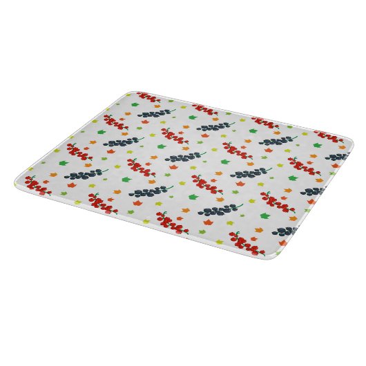 Muster von Beeren, Rotzbeeren, Blaubeere, Obst Schneidebrett (Ecke)