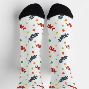 Muster von Beeren, Rotzbeeren, Blaubeere, Obst Socken