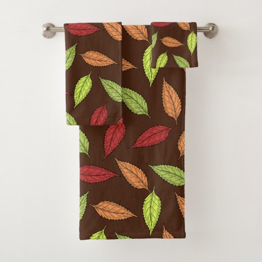 Muster von Blätter, farbenfrohe Blätter, Herbstblä Badhandtuch Set (Insitu)