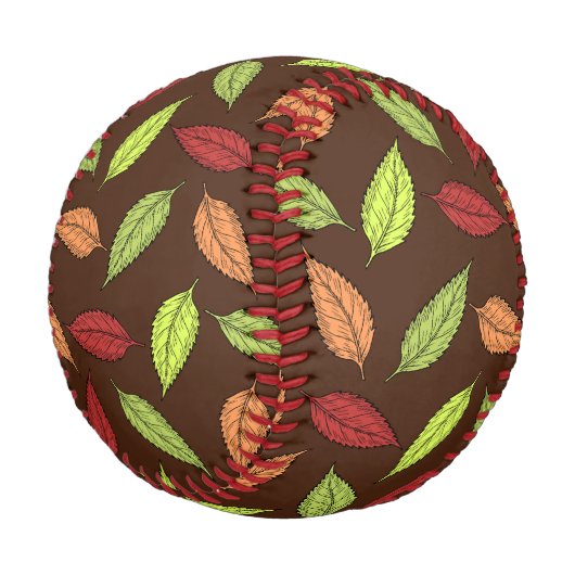 Muster von Blätter, farbenfrohe Blätter, Herbstblä Baseball (Schrägansicht)