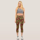 Muster von Blätter, farbenfrohe Blätter, Herbstblä Capri Leggings (Vorderseite)