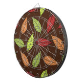 Muster von Blätter, farbenfrohe Blätter, Herbstblä Dartscheibe (Vorderseite rechts)