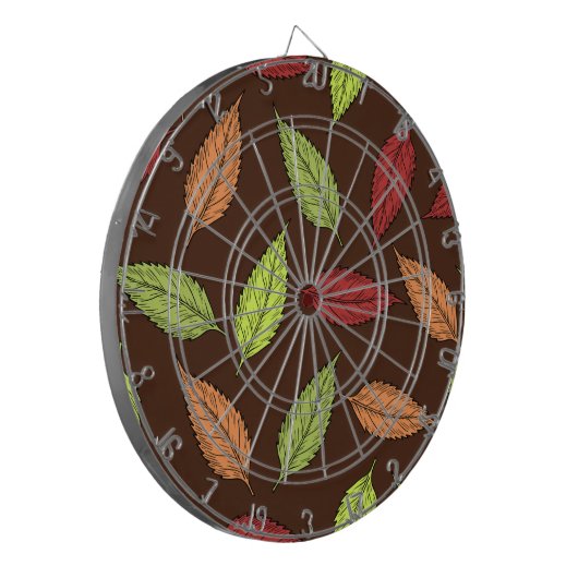 Muster von Blätter, farbenfrohe Blätter, Herbstblä Dartscheibe (Vorderseite Links)