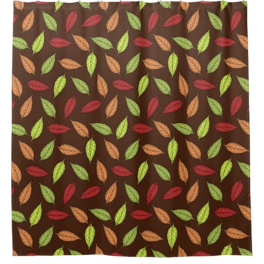 Muster von Blätter, farbenfrohe Blätter, Herbstblä Duschvorhang (Vorderseite)