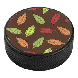 Muster von Blätter, farbenfrohe Blätter, Herbstblä Eishockey Puck