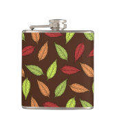 Muster von Blätter, farbenfrohe Blätter, Herbstblä Flachmann (Vorderseite)