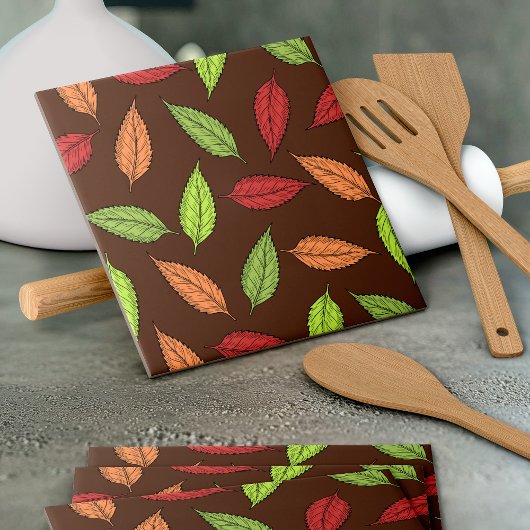 Muster von Blätter, farbenfrohe Blätter, Herbstblä Fliese