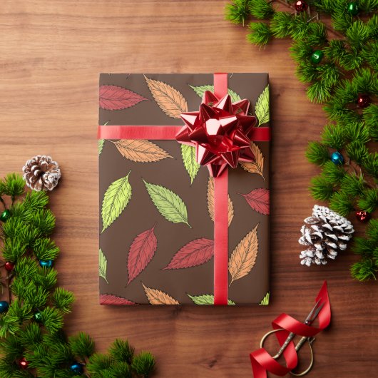 Muster von Blätter, farbenfrohe Blätter, Herbstblä Geschenkpapier (Feiertagsgeschenk)