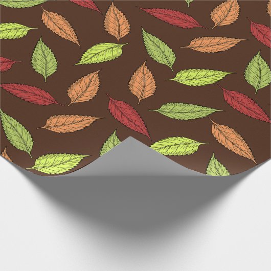 Muster von Blätter, farbenfrohe Blätter, Herbstblä Geschenkpapier (Ecke)