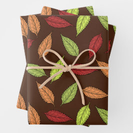 Muster von Blätter, farbenfrohe Blätter, Herbstblä Geschenkpapier Set