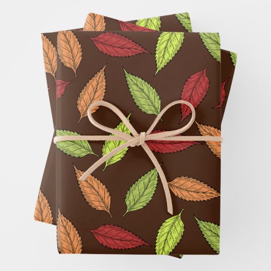 Muster von Blätter, farbenfrohe Blätter, Herbstblä Geschenkpapier Set (Beispiel)