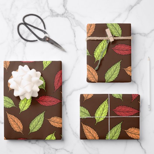 Muster von Blätter, farbenfrohe Blätter, Herbstblä Geschenkpapier Set (Vorderseite)