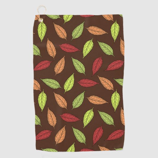 Muster von Blätter, farbenfrohe Blätter, Herbstblä Golfhandtuch (Vorderseite)