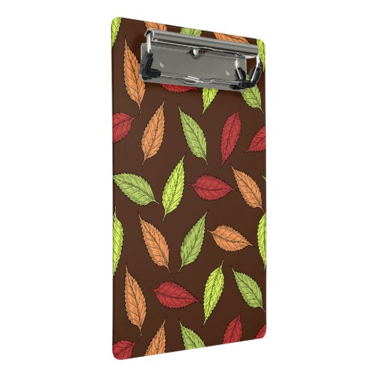 Muster von Blätter, farbenfrohe Blätter, Herbstblä Mini Klemmbrett (Schrägansicht)