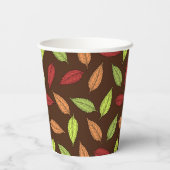 Muster von Blätter, farbenfrohe Blätter, Herbstblä Pappbecher (Rückseite)